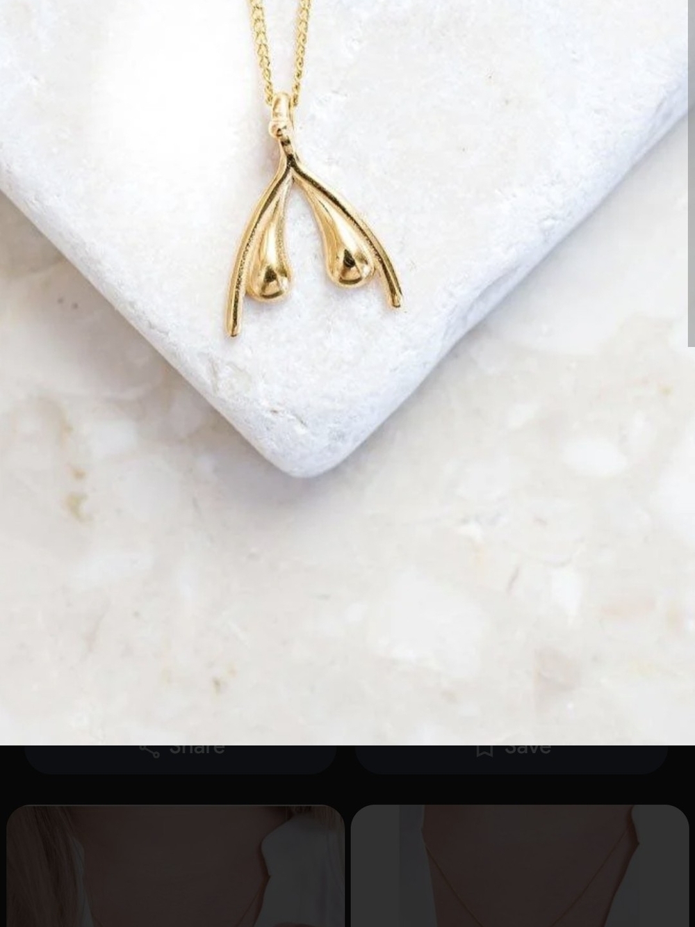 Gold Clitoris Pendant Necklace - Womanizer original Feminine Statement Jewelry - Picture 2 of 4